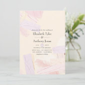 Pastel Blush Pink & Lavender Paint Splash Hochzeit Einladung (Stehend Vorderseite)