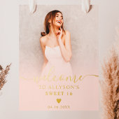 Pastel Blush pink ombre Foto Sweet 16 willkommen Foliendrucke