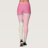 Pastel Blush pink Teal yellow color block Leggings (Rückseite)