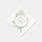 Pastel Blush Pink und Grüne Hochzeit Serviette (Ecke)