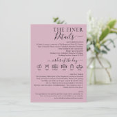Pastel Blush Pink Wedding Finer Details Einladung (Stehend Vorderseite)