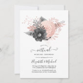 Pastel Blush und Charcofloral Virtual Wedding Einladung (Vorderseite)