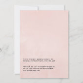 Pastel Blush und Charcofloral Virtual Wedding Einladung (Rückseite)