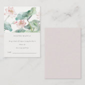 Pastel Blush Wasserlilie Diaper Raffle Babydusche Begleitkarte (Vorne/Hinten)