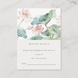 Pastel Blush Wasserlilie Diaper Raffle Babydusche Begleitkarte