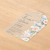 Pastel Blush White Blue Floral Brautparty Arch Acryleinladungen (Ablage )