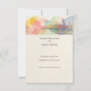 Pastel-Blüten-Hochzeitstermin-Karte Save The Date