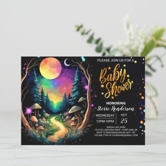 Pastel Boho Adventure erwartet Baby Shower Einladung (Stehend Vorderseite)