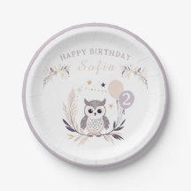 Pastel Boho Baby Owl und Balloons Geburtstag
