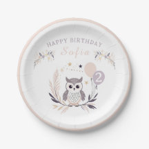 Pastel Boho Baby Owl und Balloons Geburtstag