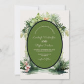 Pastel Boho Blumenarch Tropische Hochzeit Einladung (Vorderseite)