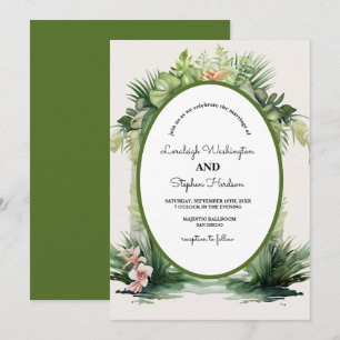 Pastel Boho Blumenarch Tropische Hochzeit Einladung