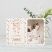 Pastel Boho Bow Birthday Bash Foto Einladung (Stehend Vorderseite)