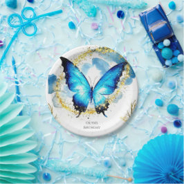 Pastel Boho Butterfly Geburtstag Pappteller