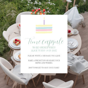 Pastel boho cake 1st Birthday Time Kapsel Poster