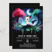 Pastel Boho Cat Birthday Einladung (Vorne/Hinten)