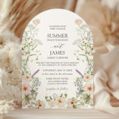 Pastel Boho Chic Wildblume Garden Blumenhochzeit Einladung