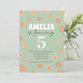 Pastel Boho Daisy zum Geburtstag Einladung jeden A (Stehend Vorderseite)
