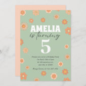 Pastel Boho Daisy zum Geburtstag Einladung jeden A (Vorne/Hinten)