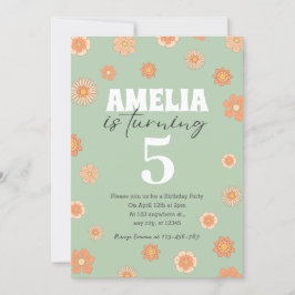 Pastel Boho Daisy zum Geburtstag Einladung jeden A
