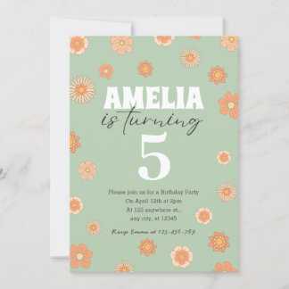 Pastel Boho Daisy zum Geburtstag Einladung jeden A