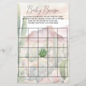 Pastel Boho Desert Cactus Baby Shower Bingo Game Flyer (Vorne)