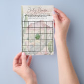 Pastel Boho Desert Cactus Baby Shower Bingo Game Flyer (Handgriff)