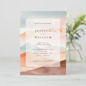 Pastel Boho Desert Wedding Einladung (Stehend Vorderseite)