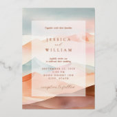 Pastel Boho Desert Wedding Folieneinladung (Vorderseite)