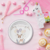 Pastel Boho Fawn und Balloons Geburtstag Pappteller (Party)