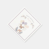 Pastel Boho Fawn und Balloons Geburtstag Serviette (Ecke)