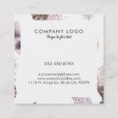 Pastel boho Feathpattern Quadratische Visitenkarte (Rückseite)