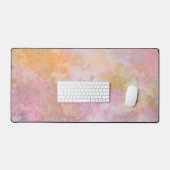 Pastel Boho Floral Pattern Chic Script Monogram Schreibtischunterlage (Tastatur & Maus)