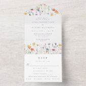Pastel Boho Floral Wedding All In One Einladung (Innen Boden)
