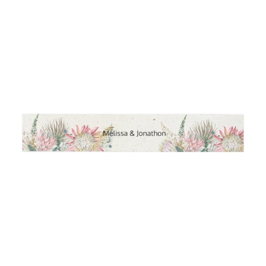 Pastel Boho Floral Wedding Einladung Bauch Band (Flach)