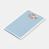 Pastel Boho Florals White Monogram Post-it Klebezettel (angewinkelt)