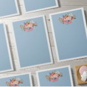 Pastel Boho Florals White Monogram Post-it Klebezettel