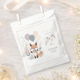 Pastel Boho Fox und Balloons zum Geburtstag Geschenktütchen