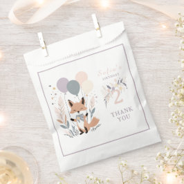 Pastel Boho Fox und Balloons zum Geburtstag Geschenktütchen