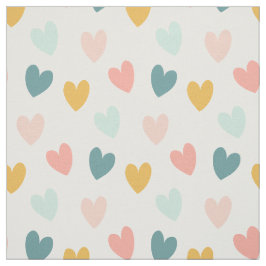 Pastel Boho Hearts-Pinks, Blues, Gold Stoff