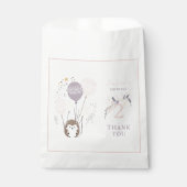 Pastel Boho Igel und Balloons Geburtstag Geschenktütchen (Vorderseite)