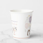 Pastel Boho Igel und Balloons Geburtstag Pappbecher (Links)