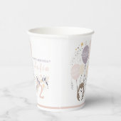 Pastel Boho Igel und Balloons Geburtstag Pappbecher (Rechts)