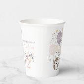 Pastel Boho Igel und Balloons Geburtstag Pappbecher (Rechts)