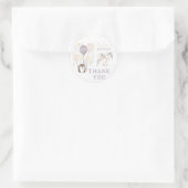Pastel Boho Igel und Balloons Geburtstag Runder Aufkleber (Tasche)