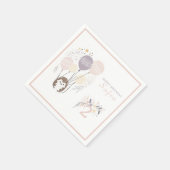 Pastel Boho Igel und Balloons Geburtstag Serviette (Ecke)