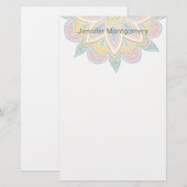 Pastel BoHo Mandala Custom Stationery Briefpapier (Vorne/Hinten)