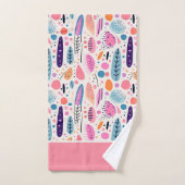 Pastel BOHO Mit Monogramm Name des botanischen Mus Badhandtuch Set (Handtuch)