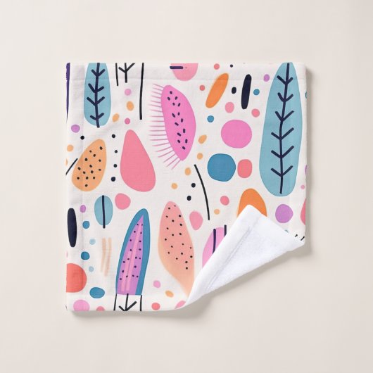 Pastel BOHO Mit Monogramm Name des botanischen Mus Badhandtuch Set (Waschlappen)