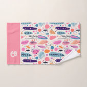Pastel BOHO Mit Monogramm Name des botanischen Mus Badhandtuch Set (Handtuch)